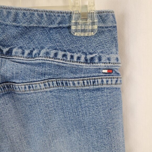 Tommy Hilfiger Jeans size 4 Hipster Boot wide leg stretch med wash logo VGC - Picture 7 of 10